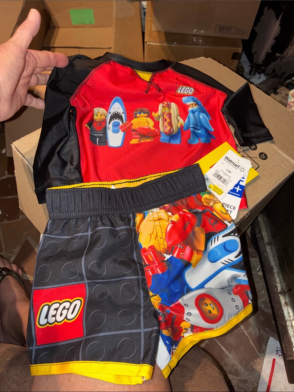 Lego Red and Black Kids Two-Piece Swim Set